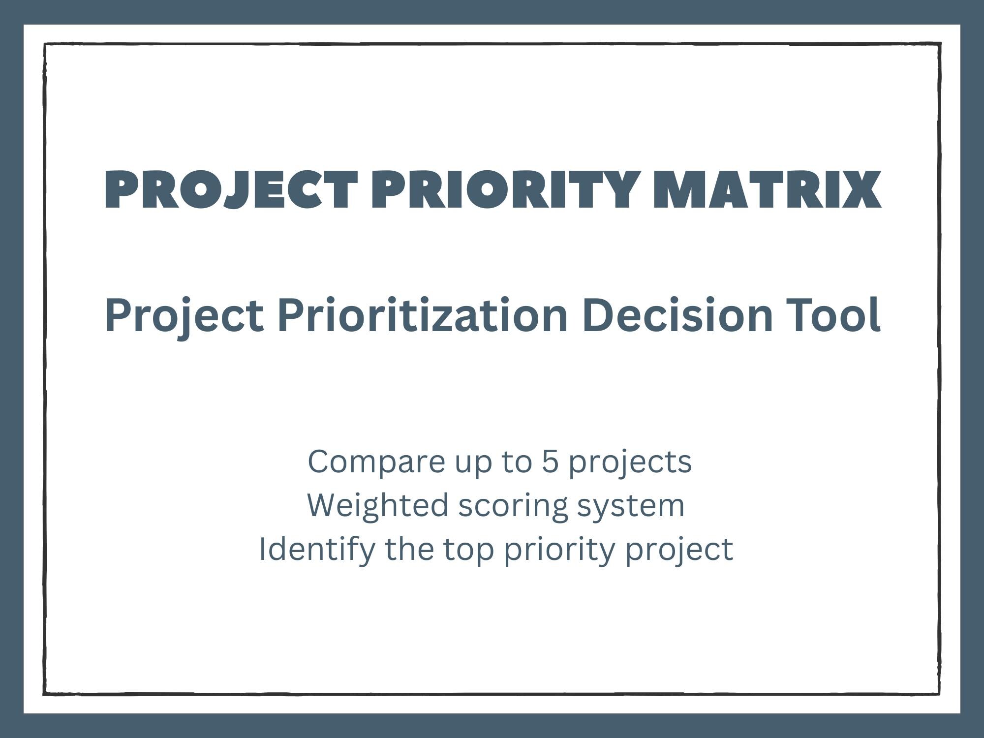 Project Priority Matrix Spreadsheet | Weighted Scoring Decision Tool ...