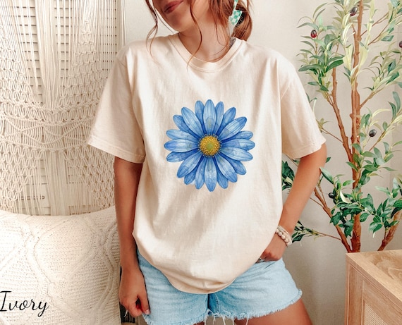 Comfort Colors® Floral T-Shirt, Boho Botanical Tee, Garden Aesthetic, Vintage Floral, Oversized Casual Tee for Women, mother's day gift