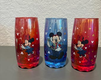Set di 3 bicchieri natalizi vintage Disney - Topolino e Minnie per le feste
