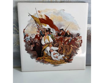 Battle of Bunker's Hill John Trumbull Ceramic Tile Wall Hanging Decor 6x6
