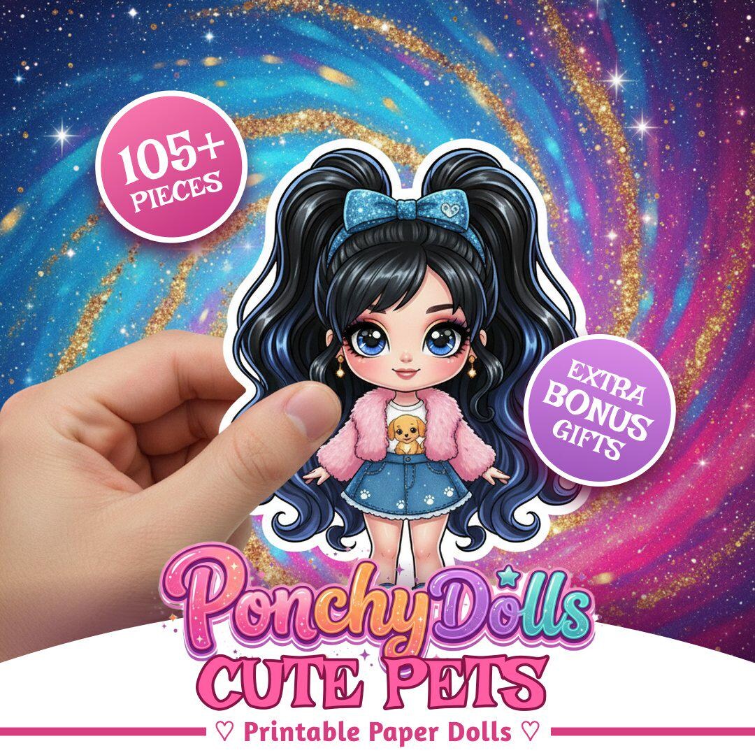 Cute Pets Printable Paper Dolls Bundle | Animal Cut Outs Craft Activity ...
