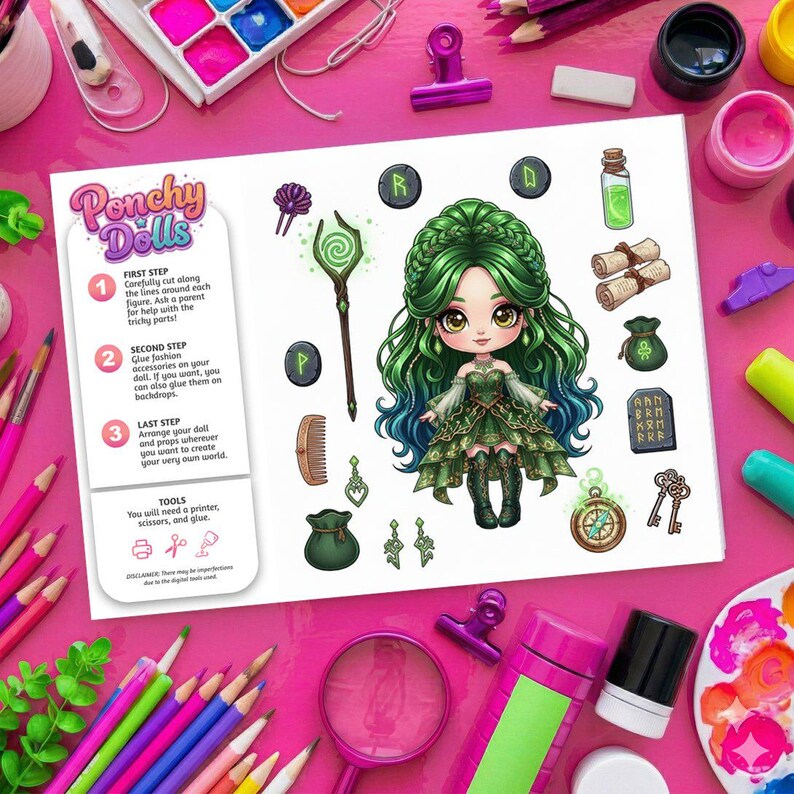 Magic Runes Paper Printable Paper Doll Bundle Mystic Rune | Dolls Craft Activity - Etsy