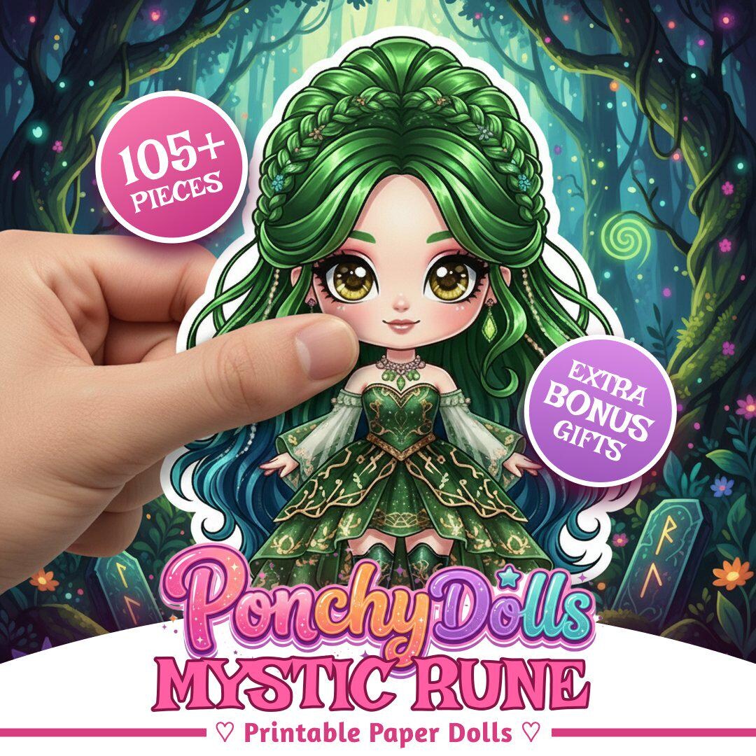 Magic Runes Paper Printable Paper Doll Bundle Mystic Rune | Dolls Craft Activity - Etsy