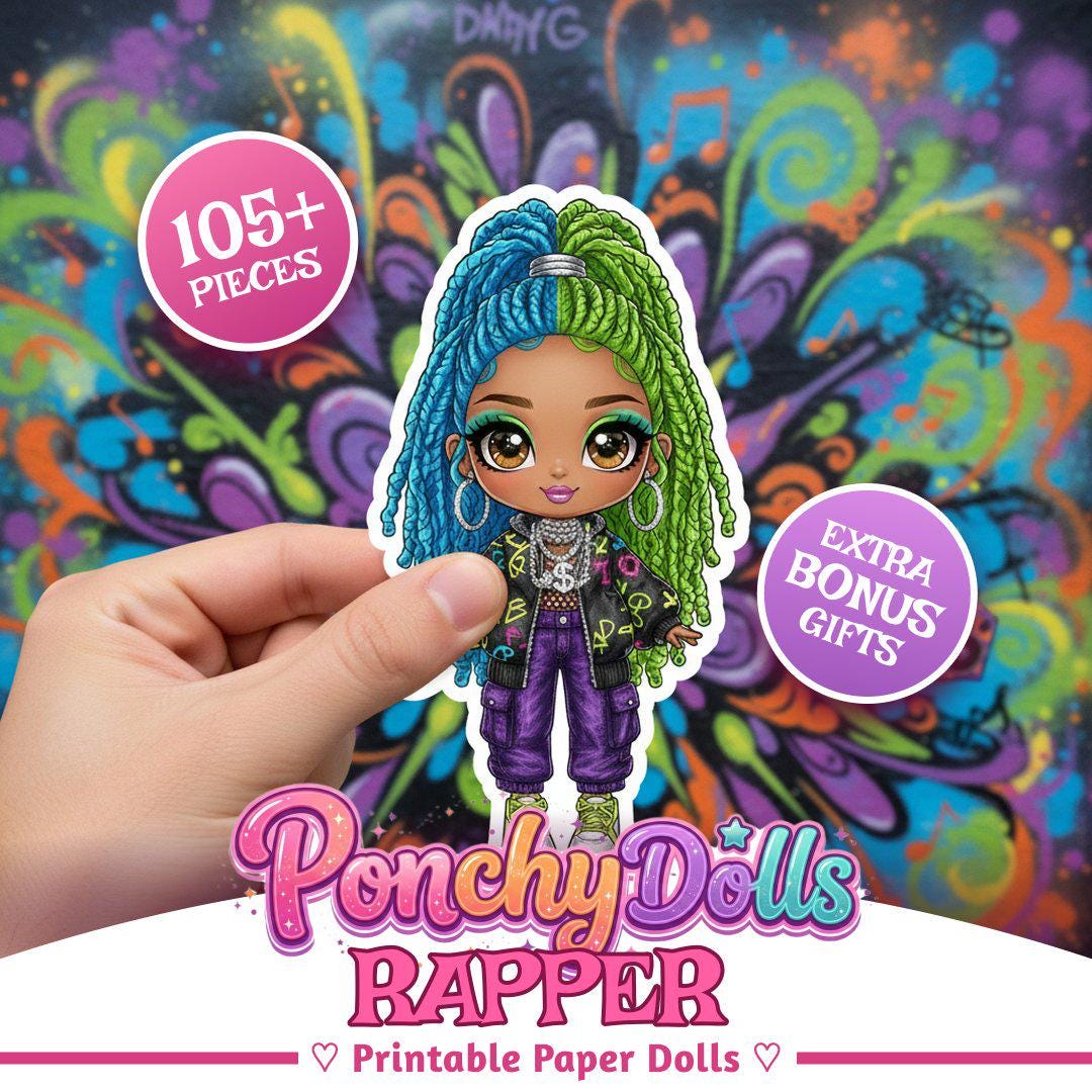 Rapper Printable Paper Doll Bundle | Hip Hop Doll Cut Outs Craft ...