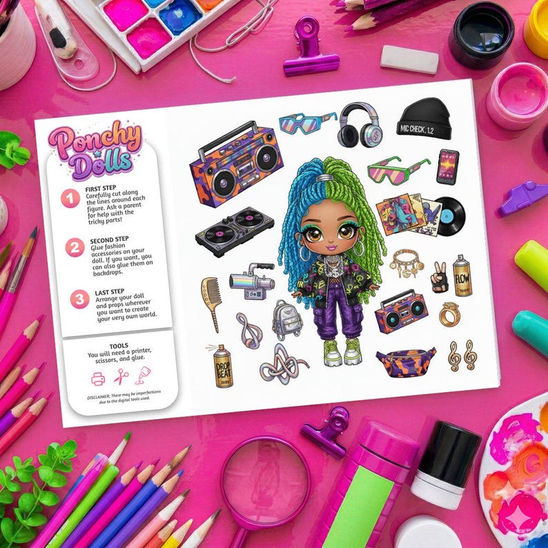 Rapper Printable Paper Doll Bundle | Hip Hop Doll Cut Outs Craft ...