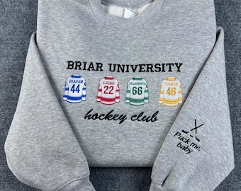 Briar University Hockey Club Sweatshirt Embroidered, Off Campus Inspired Hoodie, Romance Reader Gift