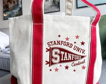 Custom Embroidered Pennant Tote Bag, School Spirit Canvas Bag, Game Day Essentials