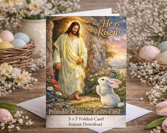 Il est ressuscité carte de Pâques chrétienne | Psaume 150:6 Salutation (téléchargement numérique)