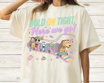 Comfort Colors Slinky Dog Dash Shirt, Hold On Tight Here We Go Shirt, Toy Story Land Rollercoaster Shirt, Disney Shirt, Gift For Her