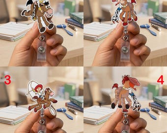 Cowgirl Jessie Woody Badge Reel, Toy Story Cartoon Badge Holder, Cute Nurse ID Reel, Western Character Retractable Badge, Disney Gift