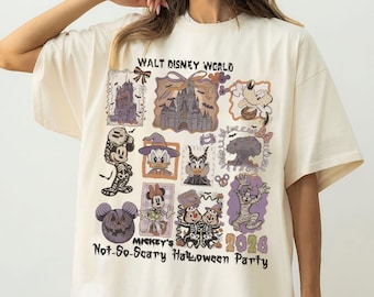 Camiseta vintage de Halloween de Disney World, Camiseta de Mickey y sus amigos "No tan aterradora", Camiseta para fiesta de Halloween 2026, Camiseta espeluznante de Magic Kingdom