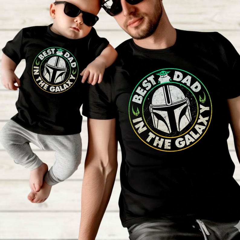 Star Wars Best Dad In The Galaxy Shirt, Mandalorian Grogu Shirt, Baby Yoda T Shirt, Disneyland Family Tee, Fathers Day Gift For Dad
