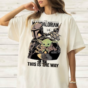 Star Wars Mandalorian Comfort Colors Shirt, Grogu Bounty Hunter Women Tee, This Is The Way Tee Shirt, Star Wars Fan Shirt, Gift For Her