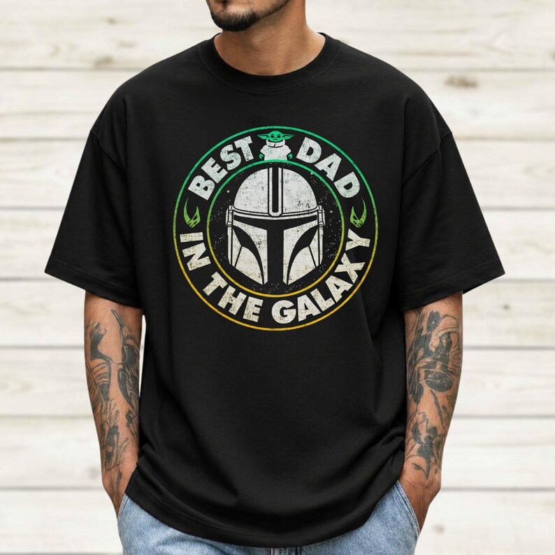 Star Wars Best Dad In The Galaxy Shirt, Mandalorian Grogu Shirt, Baby Yoda T Shirt, Disneyland Family Tee, Fathers Day Gift For Dad