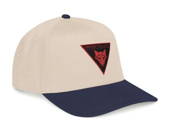 Cappellino snapback rosso Rising / Cappello a 5 pannelli ricamato a profilo medio, Omnis Vir Lupus