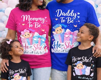 Gender Reveal Family Shirts | Mommy Daddy To Be, Team Pink Blue Outfits