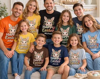 Matching Family Easter Bunny Shirts | Personalized Mama, Daddy, Kids Name Tops