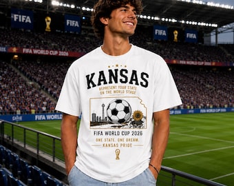 Kansas FIFA World Cup 2026 Soccer Fan T-Shirt | USA Football Pride Tee