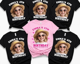 Custom Photo Birthday Shirt, Personalized Kids Age Outfit, Family Matching Tee