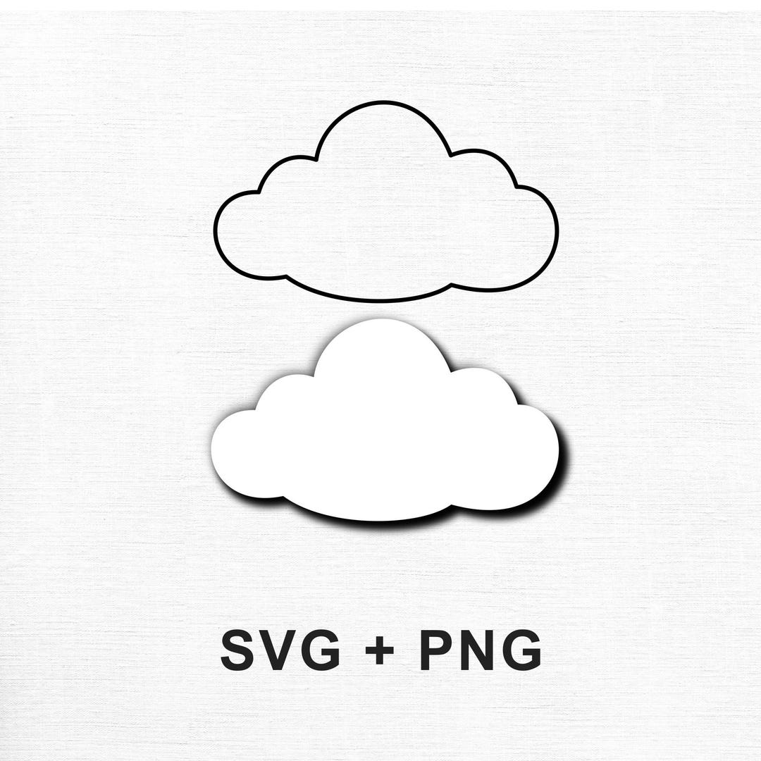 Cloud SVG PNG | Minimal Cloud Clipart | Simple Outline Cloud | Cricut ...