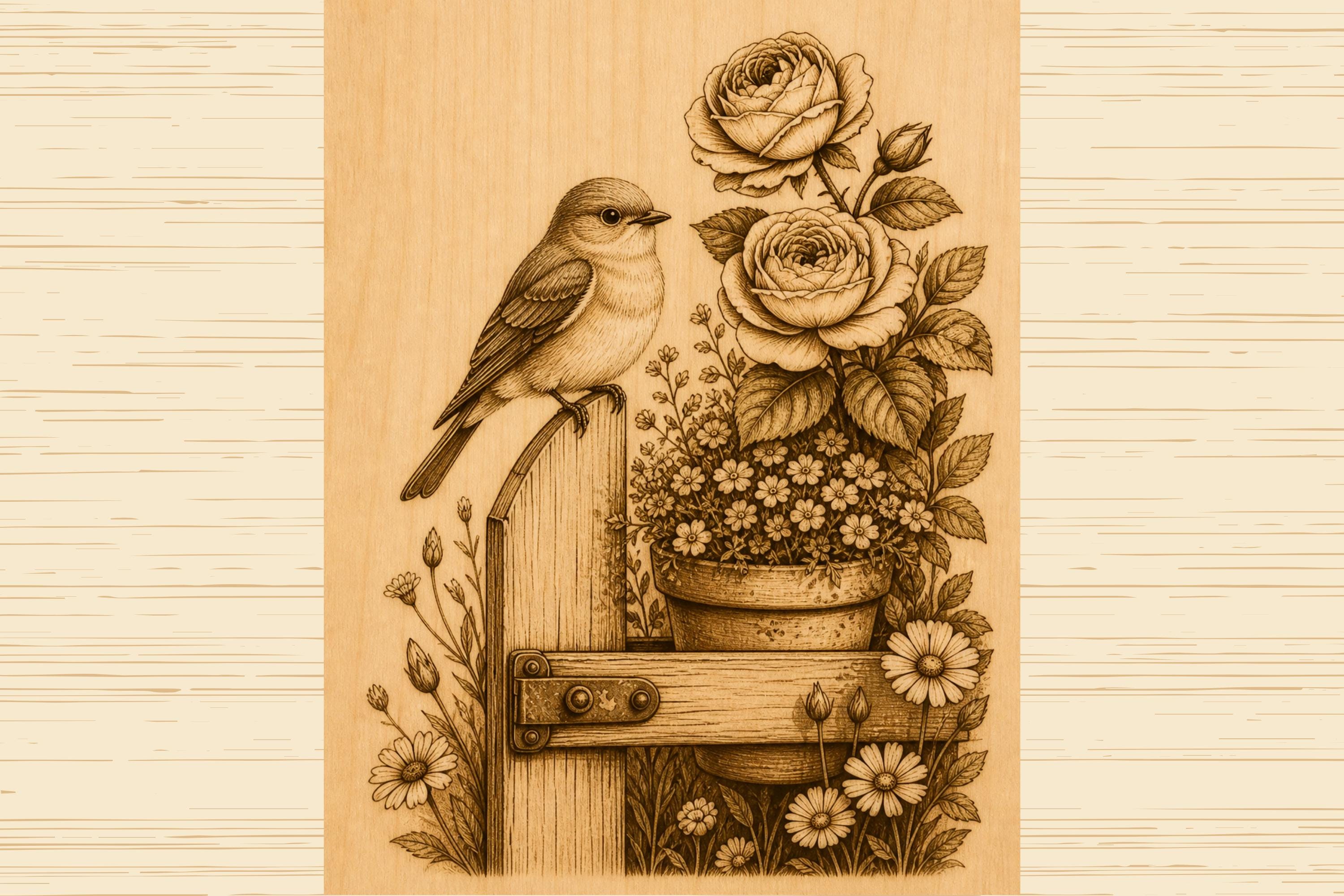 Owls in a Woven Nest 3D Illusion | CNC Laser Engraving Digital Download LightBurn File Wood Art