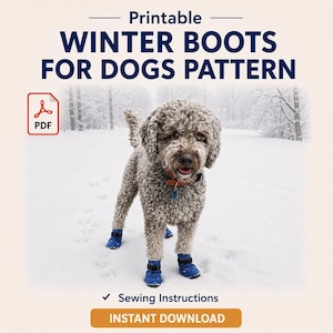 Winter dog doots sewing pattern | Small breeds (PDF Download)