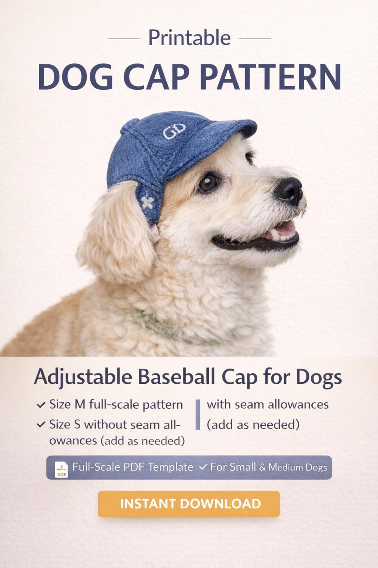 Dog Baseball Cap Sewing Pattern - Step-by-step Instructions ...