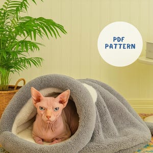 Naaipatroon muisvormig huisdierbed – Cozy Nest voor katten en honden - maat S, M, L