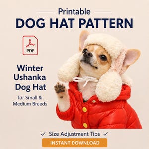PDF Pattern – Winter Dog Hat for Small & Medium Breeds