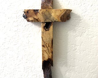 Live Edge Cross - One of a Kind - Buckeye Burl - 10"