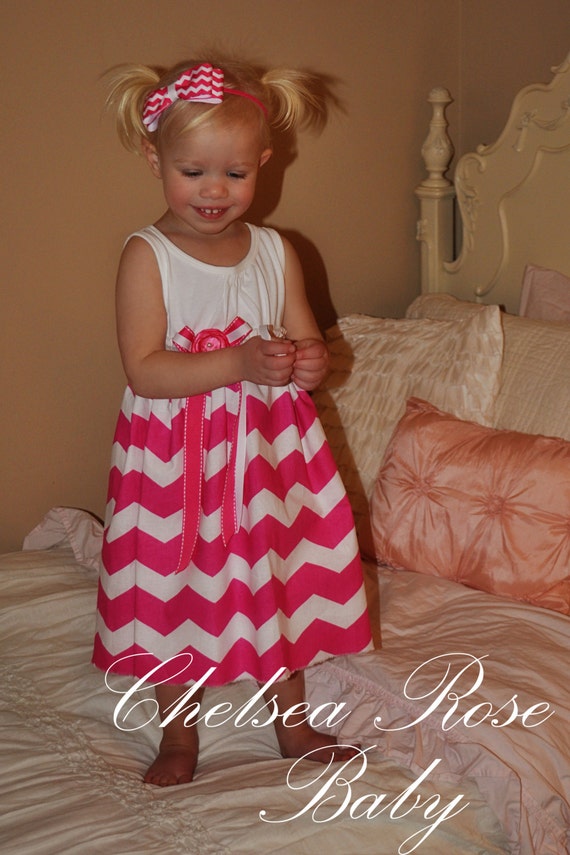 Items similar to Chevron Baby and Toddler Dress, Baby Girl
