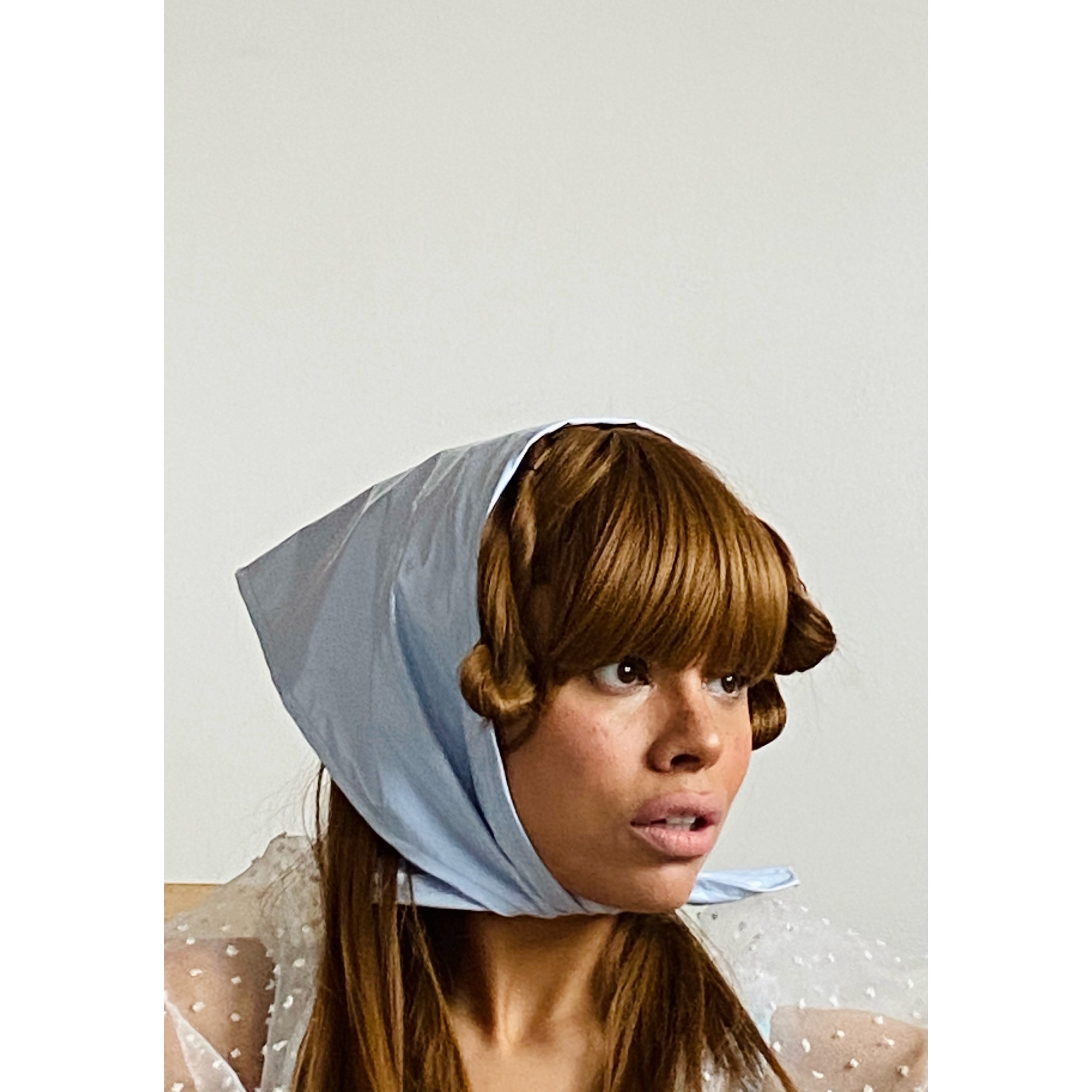 Rain Hood Headscarf Ladies in PVC Light Powder Baby Blue Etsy