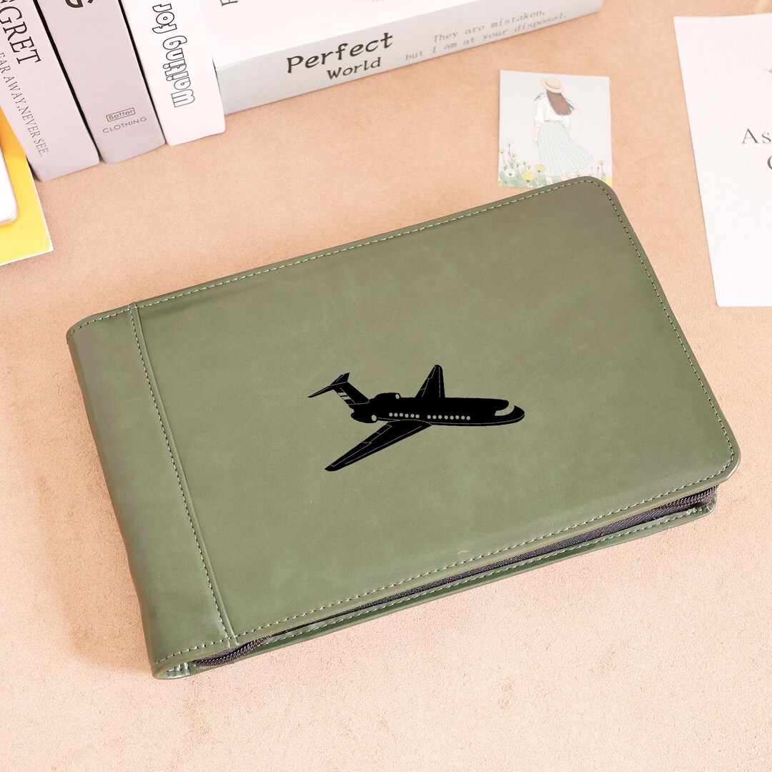 Handmade Custom Pilot Log Book Cover Journal Planner, Engraved Logo - Etsy