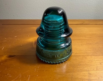 Isolador de vidro vintage Hemingway 19 verde-azulado/água