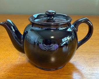 Vintage Sadler Keramik Teekanne mit brauner Glasur