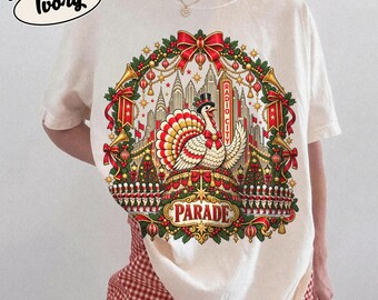 NYC Thanksgiving Day Parade Shirt, Vintage Holiday Turkey Graphic Tee, Christmas in New York T-Shirt, Comfort Colors Ivory Retro Parade Gift