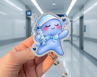 Portatarjetas de identificación con forma de oso guante, portatarjetas para enfermeras (RN/LPN), portatarjetas para asistentes médicos de laboratorio/UCIN, portatarjetas de identificación con forma de muñeco guante de hospital divertido