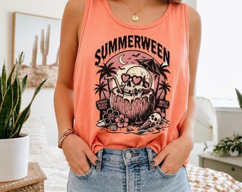 Summerween PNG, Pastel Goth Halloween Tee, Spooky Summer Graphic Tee