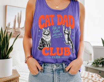 Funny Cat Dad png Life Is Better With Cats, Cat Dad Club png, Cat Lover Gift for Men, Pet Parent Graphic Tee