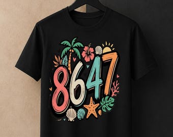 Funny 86 47 8647 Seashells Sea Shells Summer Beach PNG, Coastal Retro Design, Vacation Graphic Tee, Sublimation File