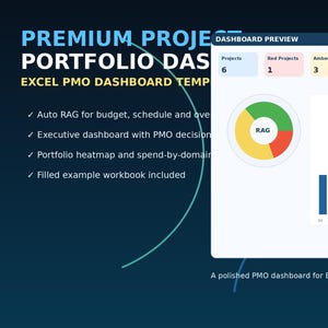 Excel PMO Portfolio Dashboard: RAG Health, Budget, Schedule Tracking