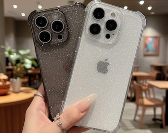 Klare Glitzer iPhone Hülle | Glitzer-Silikon-Schutzhülle (TPU)