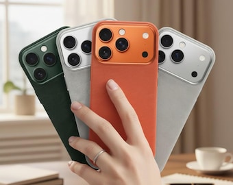 Luxus Kunstleder iPhone Hülle - Stoßfeste, MagSafe kompatible Rückseite
