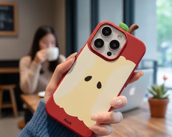 3D Apple Core iPhone-Hülle - Schutzhülle im koreanischen Stil, Anti-Drop, Anti-Scratch-PVC