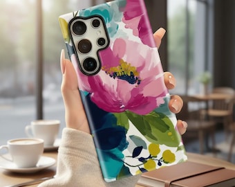 Floral Samsung Galaxy Hülle – Stoßfeste, doppellagige Handyhülle für S25 Ultra, S24+