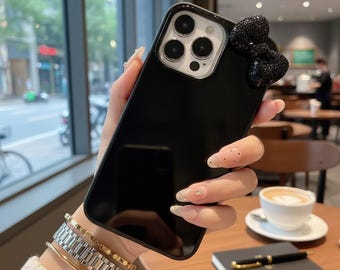3D Bowknot Diamant Glitter iPhone Hülle, koreanische Mädchen Kawaii Schutzhülle