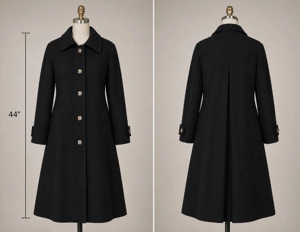 100% Wool Coat for Women Vintage - Etsy