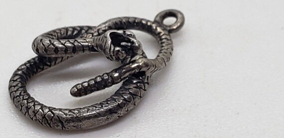 Solid 925 Sterling Silver Coiled Snake Serpent Pe… - image 4