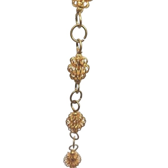 Gold Necklace Bezalel Yemenite 12k Gold Gilt Fili… - image 5