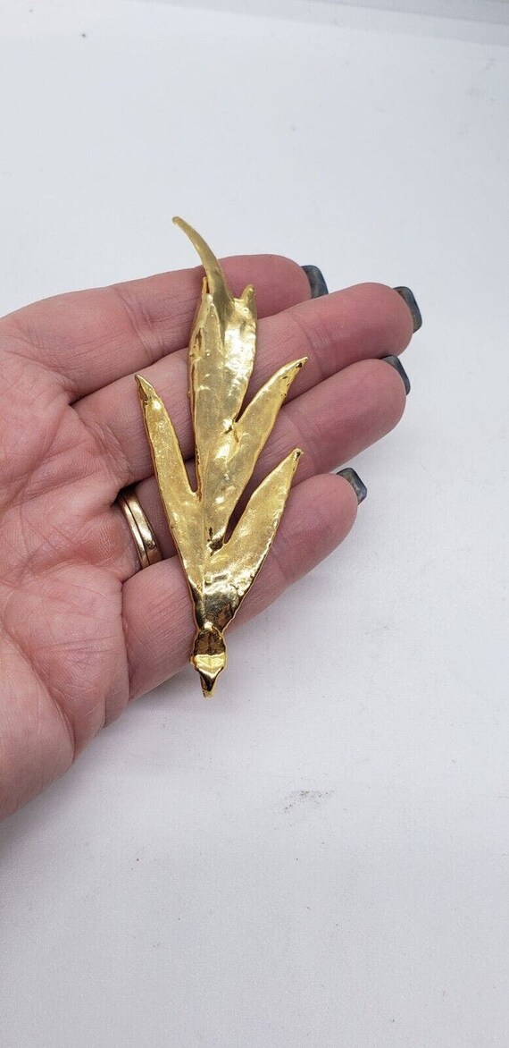 Vintage Genuine Leaf 12 Kt Gold Dipped Pendant Lo… - image 5